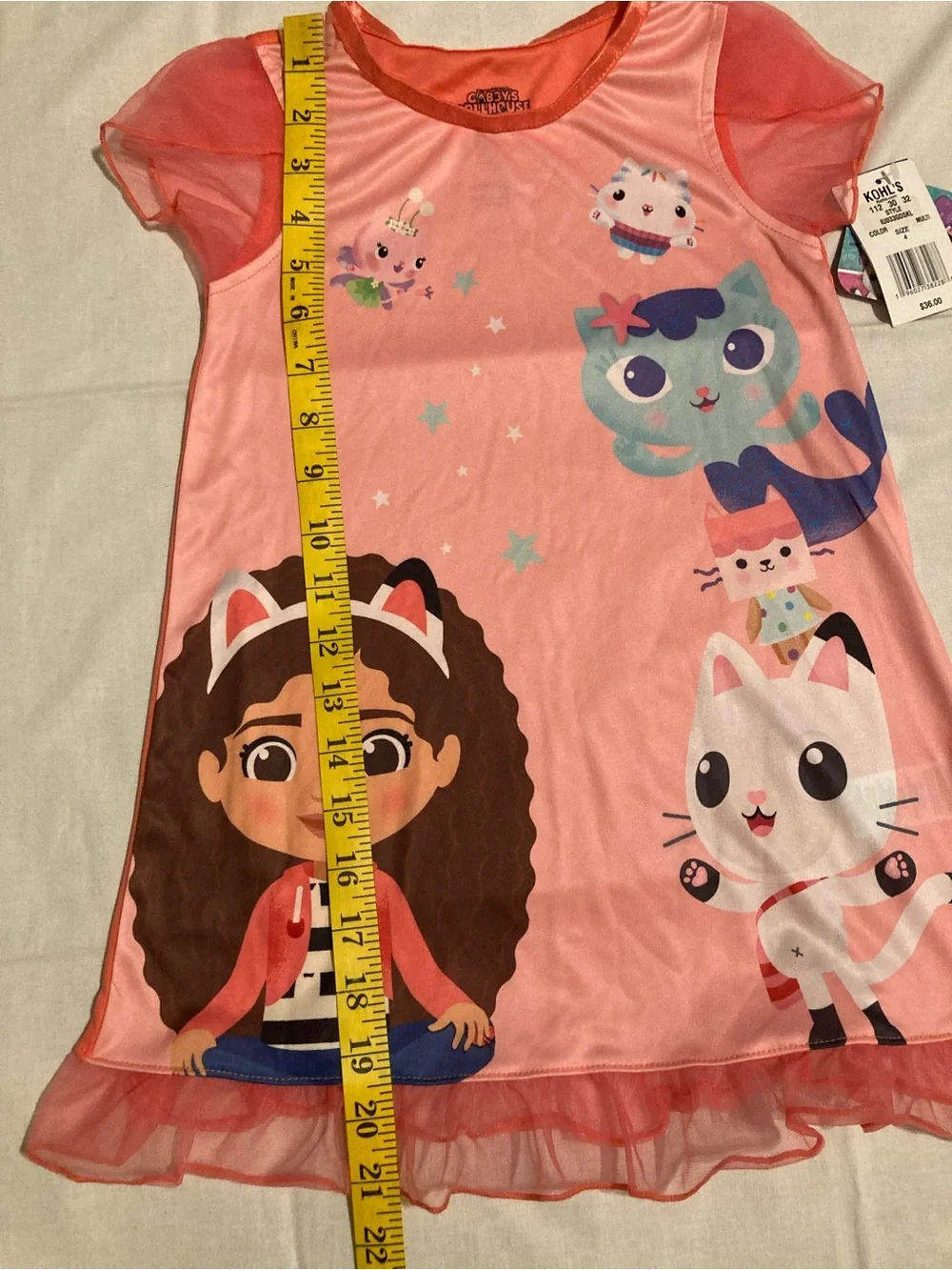 Girls Pink Gabby’s House Print Nightgown Girls Size 4